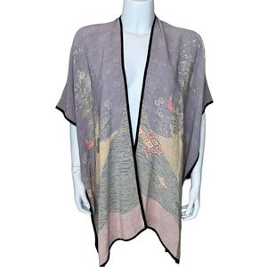 Citron Santa Monica Open Front Cardigan Kimono S Asian-Inspired